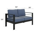 thumbnail image 7 of CozyHom 2-Seater Aluminum Outdoor Patio Armchairs Sofa Chair Furniture Sets With Cushions, Cozy Conversation Couch Chairs Sets, Blue, 7 of 7