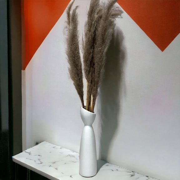 Ceramic Bud Vase - 16"H x 4"W x 4"L White