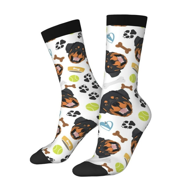 Balery Rottweiler Calcetas Largas con Estampado para Hombre y Mujer – Suaves y Transpirables, Talla Única (US 5-11)