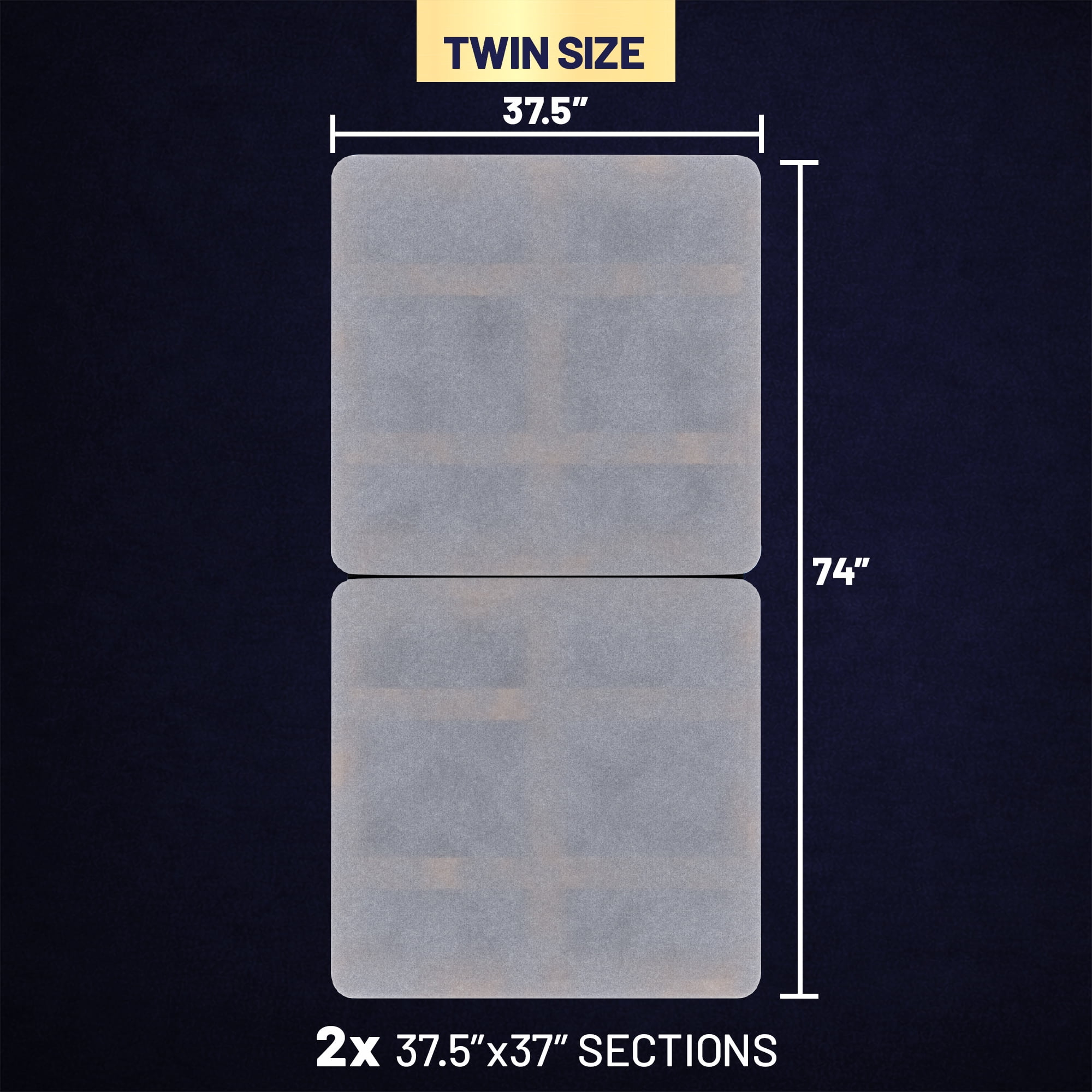 Continental Sleep, 1.5" Split Wood Bunkie Board Twin Size Bed, 2-Piece Under Mattress Support, Fully Assembled, Fabric Ventilation Cover-Replaces Wooden Slats or Box Spring for Bed Frames