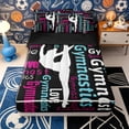 thumbnail image 2 of Erosebridal Black Gymnastics Text Print Zipper Twin Comforter Sets with Fitted Sheet and 2 Pillowcases,White Gymnast Outline Dark Base Accent Zipper Bedding Set,Black White,4-Piece,Black Reversible, 2 of 6