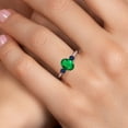 thumbnail image 4 of Gem Stone King 10K White Gold Green Nano Emerald and Blue Sapphire 3-Stone Ring for Women | 1.05 Cttw | Oval 8X6MM | Gemstone May Birthstone | Size 6, 4 of 6