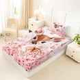 thumbnail image 4 of Castle Fairy Dreamy Cherry Blossom Deer Twin Sheets 3pcs,Cute Floral Animal Bedding,Pale Pink Cream,1 Fitted Sheet, 1 Flat Sheet and 1 Pillowcase, 4 of 6