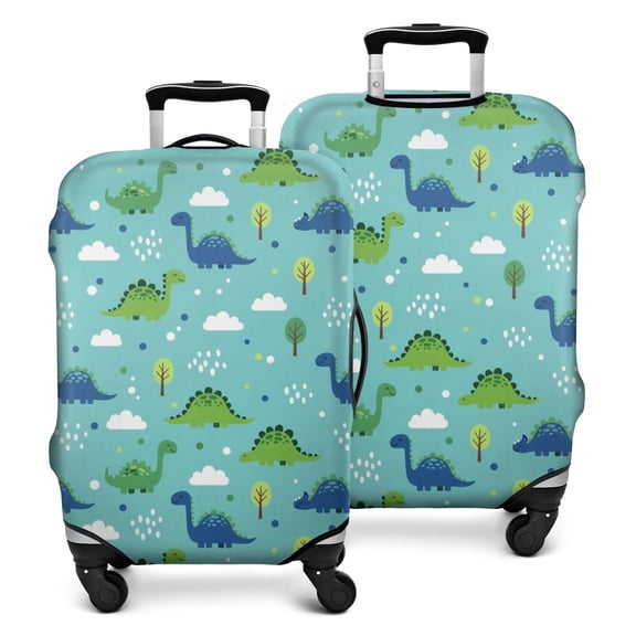 Light Blue Dinosaurs Clouds Trees Pattern Luggage Cover Fashion Suitcase Cover Baggage Covers Fit 25-28 Inch Luggage (Go Travel)