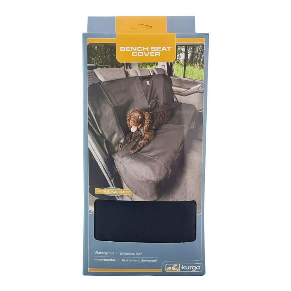 Kurgo Dog Seat Cover, Car Bench Seat Covers for Pets, Dog Backseat Cover Protector, Water Resistant for Dogs, Contains Seat Anchors