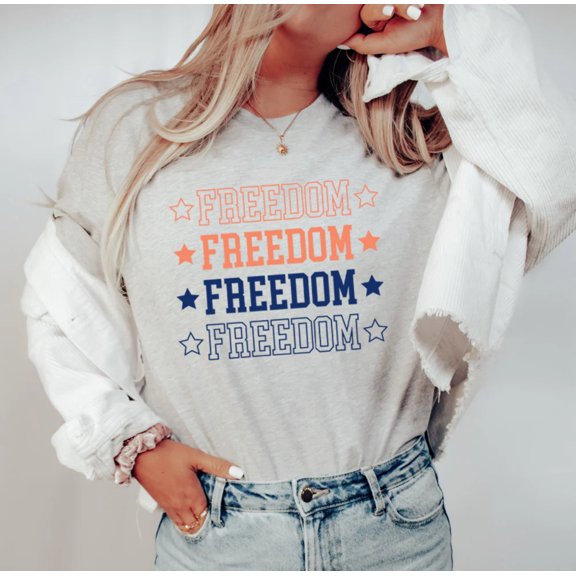 FREEDOM Graphic Short sleeve Plus Tees