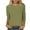 Olive Green, variant on Lovskoo 2024 Summer 3/4 Length Sleeve Womens Tops Trendy Casual Round Neck Solid Color Loose Tops Blouse Hot Pink S