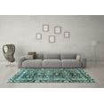 thumbnail image 3 of Ahgly Company Indoor Square Oriental Light Blue Traditional Area Rugs, 7' Square, 3 of 4