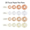 thumbnail image 4 of EpiqueOne 20-Piece Paper Pom Poms Party Kit – Tissue Pom Pom Decorations; Birthday Party Decorations - Bridal Shower – Baby Shower - Easy to Assemble and Install; White, Ivory, Peach and Champagne, 4 of 10
