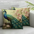 thumbnail image 3 of JEUXUS  Corduroy Throw Pillow Covers Cushion Cover Oriental Peacock on Flower Tree Square Pillowcases for Living Room Super Soft Decorative Pillow Case for Sofa Home Decor Case for Floor, 3 of 5