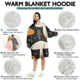 thumbnail image 5 of Colorful Mushroom Plant Black Pattern Wearable Oversized Blanket,Wearable Blanket Hoodie for Adults,Cozy Hooded Blankets with Super Pockets,Super Warm Fuzzy Pullover for Women & Men, 5 of 6