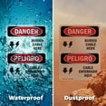 thumbnail image 5 of (2 Pack) Cable Buried Here Bilingual OSHA Danger Sign 7 Inch X 10 Inch Vinyl Label Decal Sticker Weather Resistant, UV Protected for Workplace, Business, and Construction Site, Made in, 5 of 7