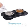 thumbnail image 4 of Dog Cat Bowls Stainless Steel Double Dog Food and Water Bowls with No-Spill No-Skid Silicone Mat, Pet Feeder Bowls Small Puppy Bowl for Small Dogs Cats Black WD.WDQZL Mascotas, 4 of 6