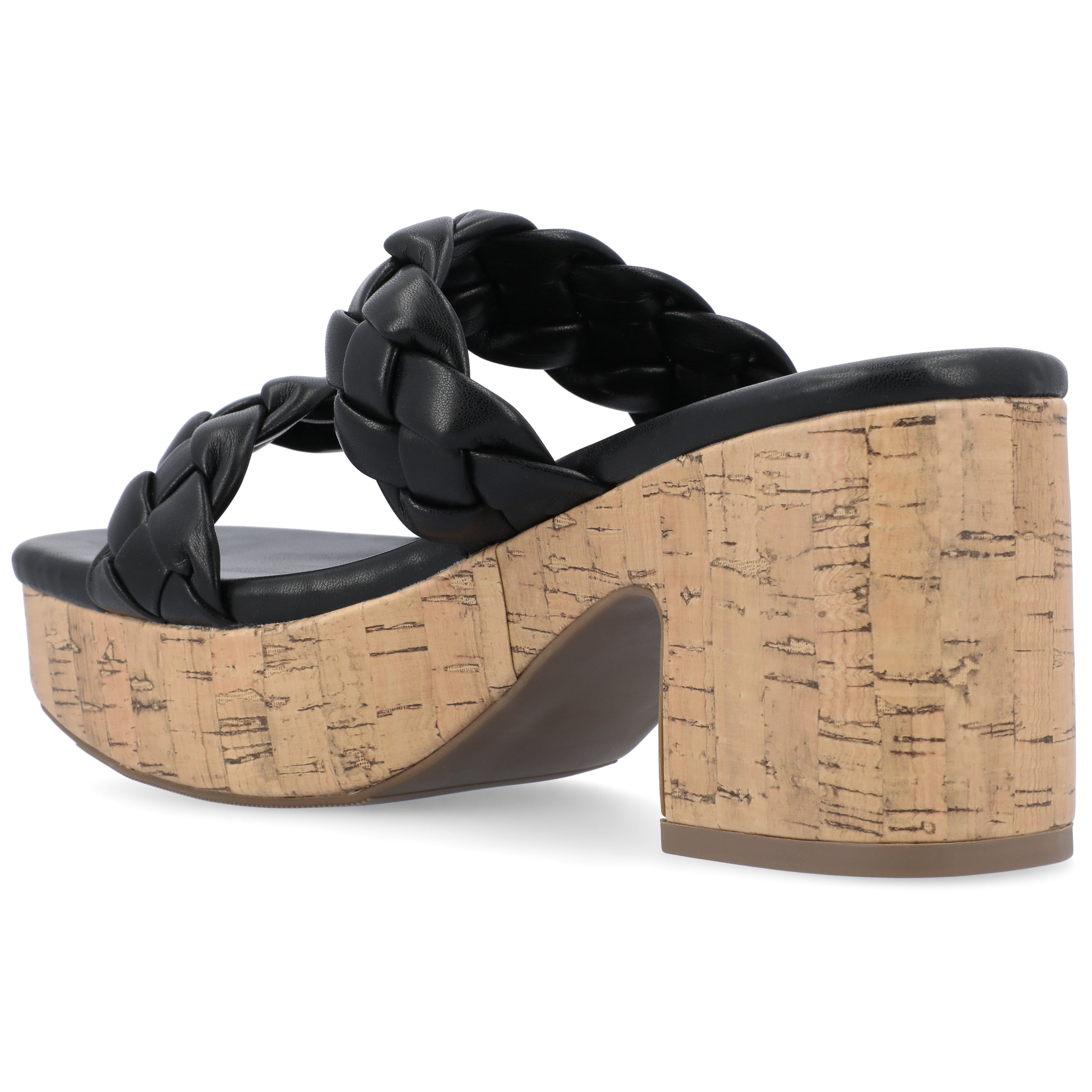 Journee Womens Kyaa Braided Strap Platform Sandals