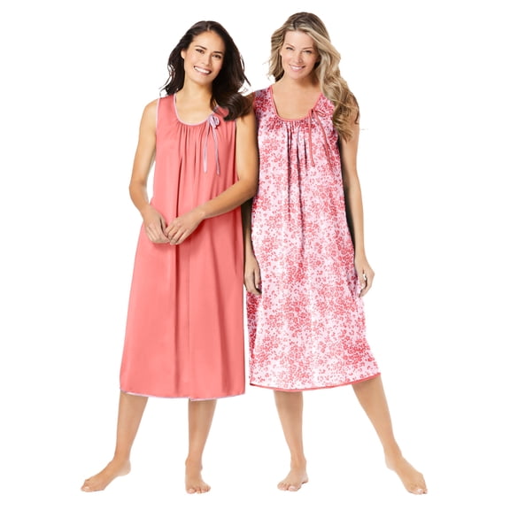 Only Necessities Plus Size 2-Pack Sleeveless Nightgown