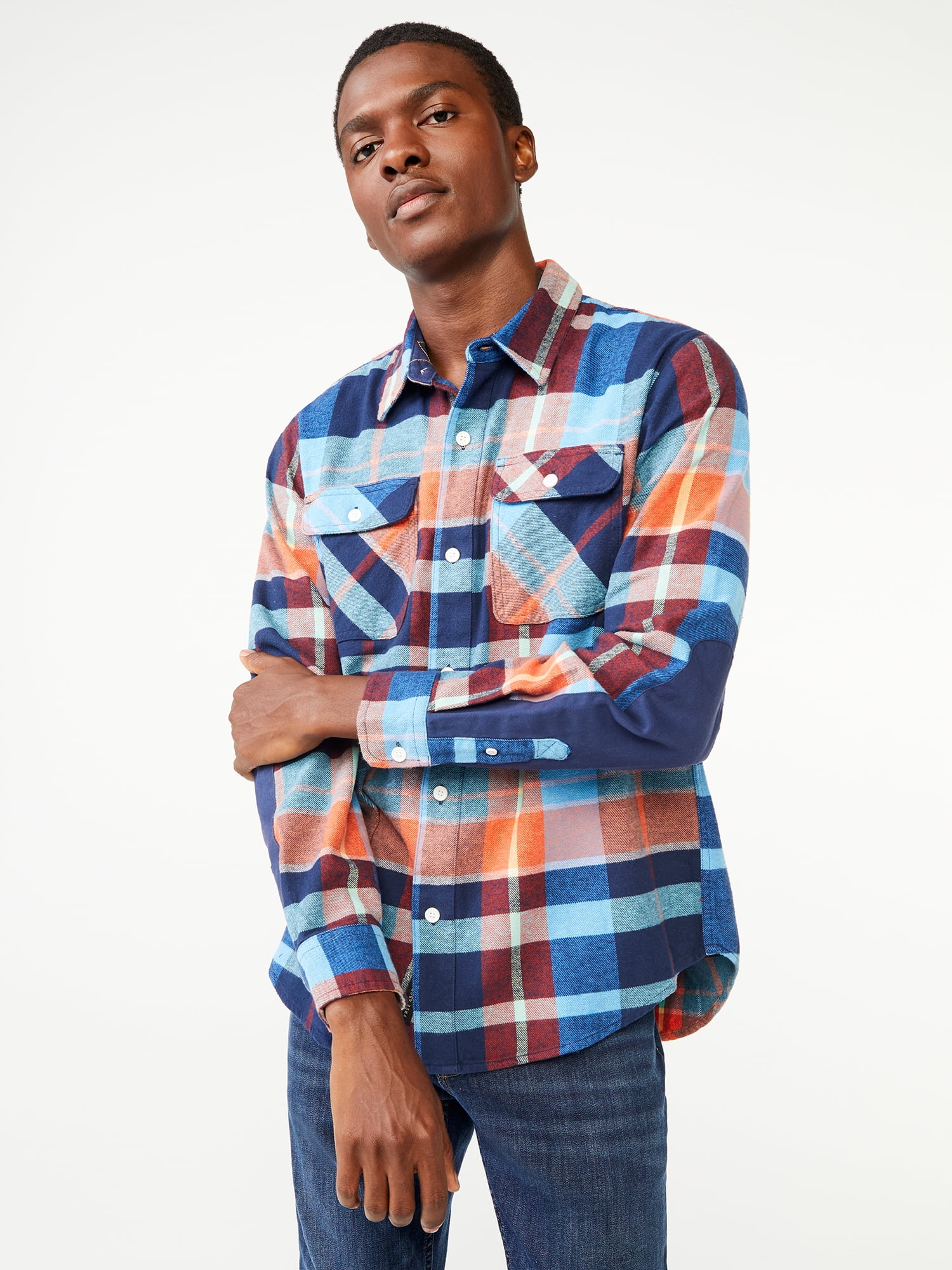 Free Assembly Men's Vintage Inspired Flannel Shirt - Walmart.com