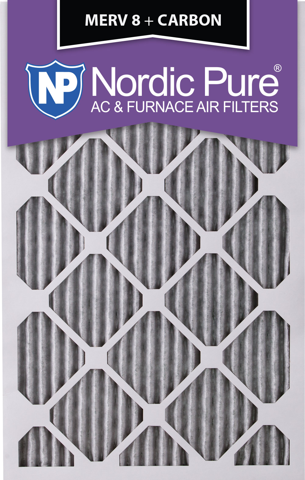 18x24x1 Pleated MERV 8 Plus Carbon AC Furnace Air Filters Qty 12