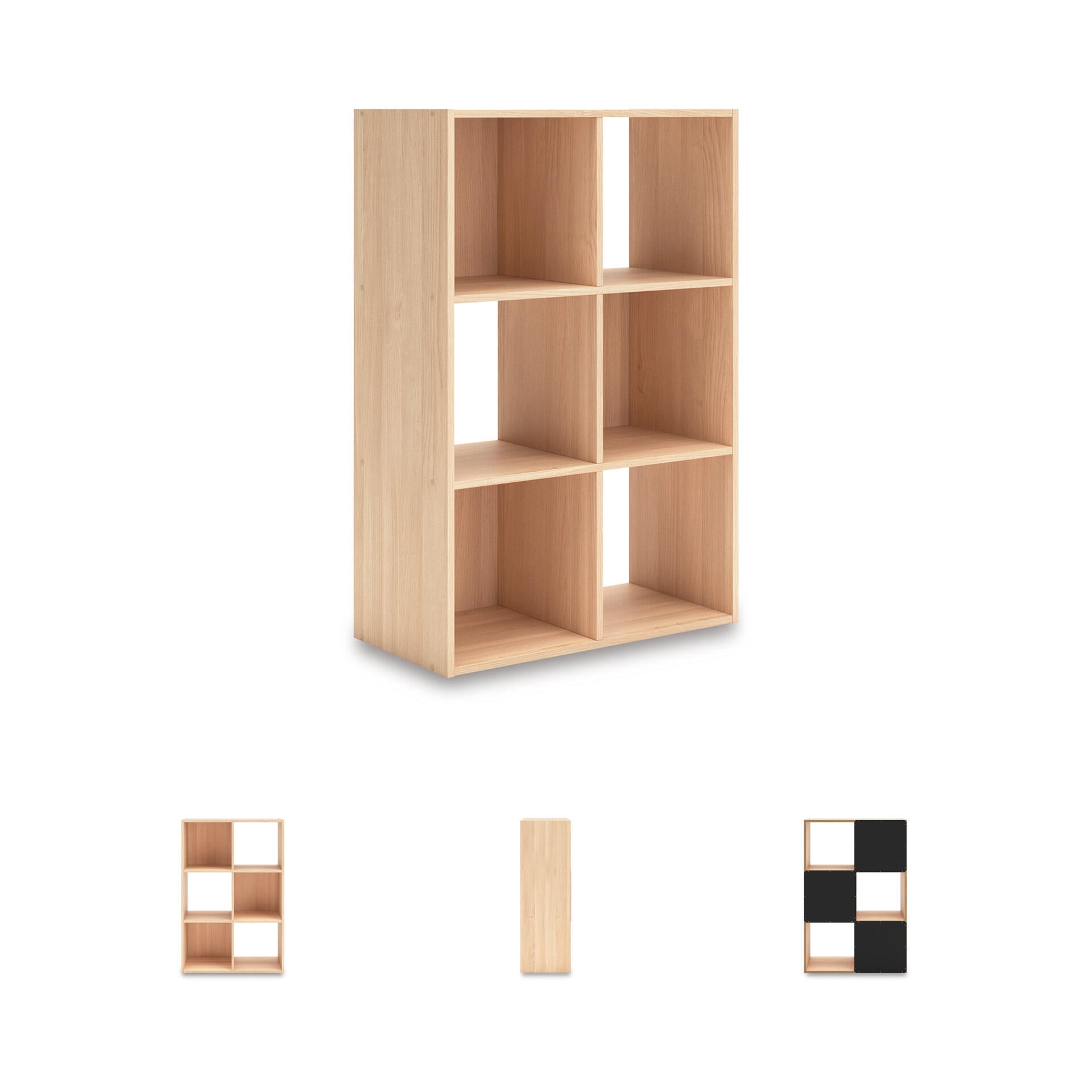 Signature Design by Ashley Piperton 6 Cube Storage Organizer with Natural Tan Finish