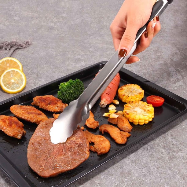 Ganfancp Pinza para Alimentos de Acero Inoxidable de 9 Pulgadas, Pinza para Pan, Pinza para Barbacoa, Utensilios para Hornear, Pinza para Barbacoa, Utensilio para Barbacoa Liquidación Ventas Hoy Ofer