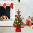 thumbnail image 5 of Mini Christmas Tree with Top Star & Lights, 12/24 Inch Tabletop Artificial Christmas Tree with Red Berries & Pine Cones for Home, Office, Apartment, 5 of 6