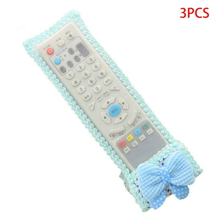 

3Pcs Bowknot Decor Dust-proof TV Air Conditioner Remote Controller Protector Lace Fabric Case Cover