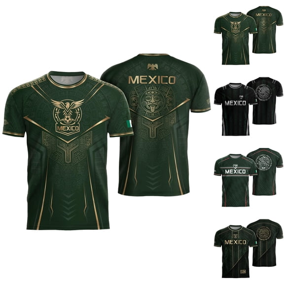 2026 New Mexico Soccer Jersey Men, Mexican Jersey Soccer T-Shirt, Soccer Jersey 2D Graphic Crew Neck Short Sleeve Football Tee, Casual Daily Sport Top for Adult