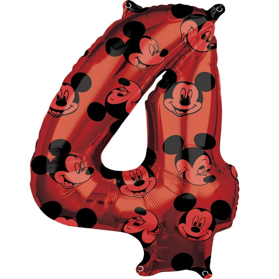 Mickey Mouse Red Number 4 Balloon 26"