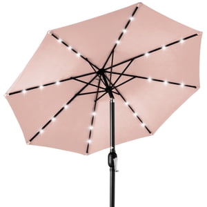 Best Choice Products 10ft Solar LED Lighted Patio Umbrella, Rose Quartz