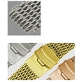 thumbnail image 4 of 22mm Shark Mesh Stainless Steel Watch Band Strap Folding Clasp Watchband (Long Pattern Silver), 4 of 6