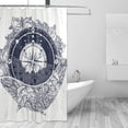 thumbnail image 2 of FREEAMG Home Decor Shower Curtain, Compass and Floral Whale Waterproof Bath Curtain, Washable Fabric Decor Shower Curtains for Bathroom, 60x72 inch, 2 of 5