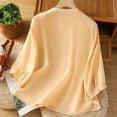 thumbnail image 4 of ShiShine Womens Trendy Embroidery Tops 3/4 Long Sleeve Button T Shirts Dressy Casual Blouses Loose Tunics, 4 of 4