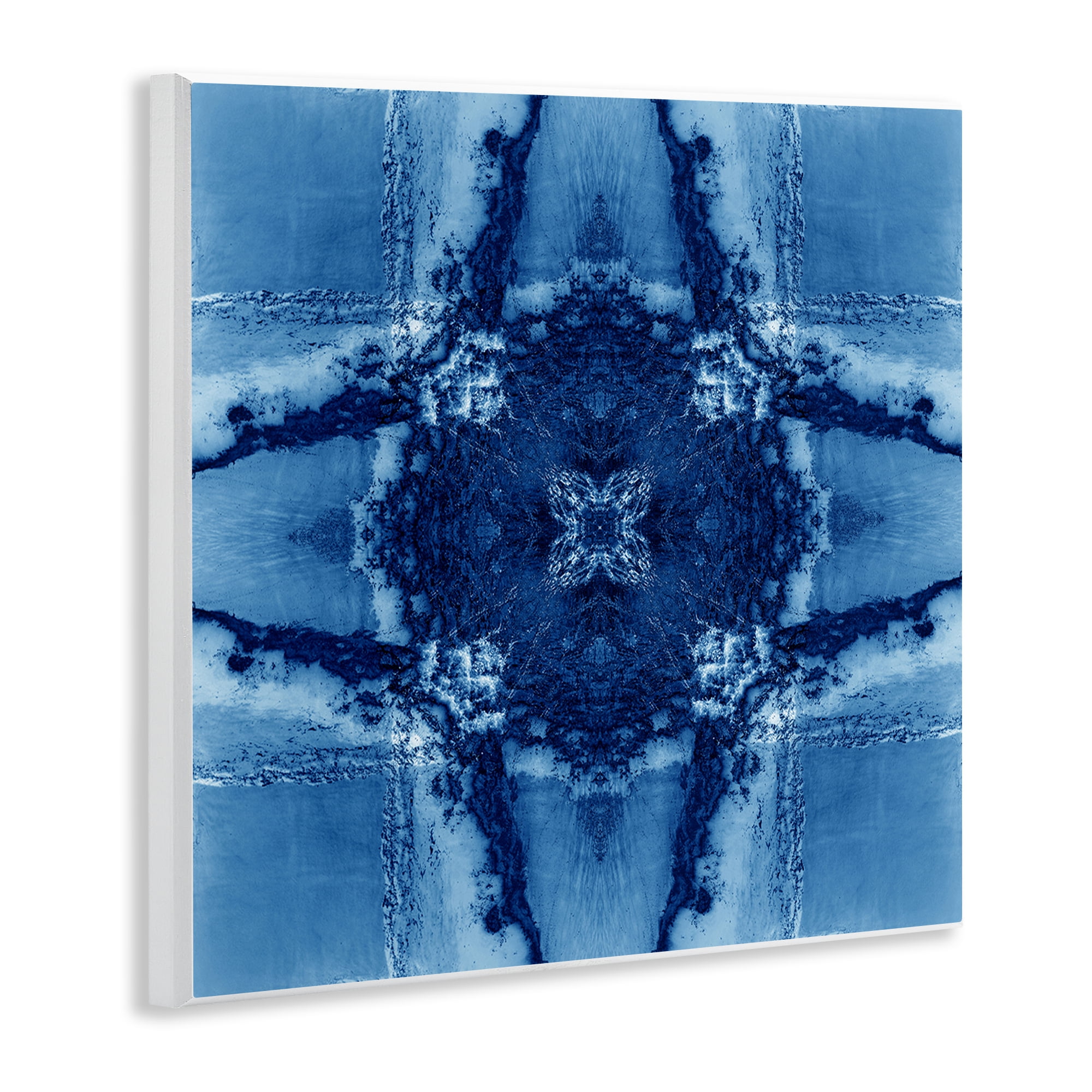 Stupell Industries Blue Geometric Shapes Abstract Painting Unframed Art Print Wall Art, 12 x 12