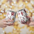thumbnail image 2 of 12oz Stemless Wine Tumblers White Christmas Santa and Character Pattern Vacuum Insulated Stainless Steel Travel Tumbler Cups Mug with Lid and Straw for Champaign,Cocktail,Beer with Cleaning Brush, 2 of 5