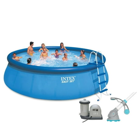 Intex 18' x 48" Easy Set Above Ground Pool with Pump & Krill Automatic Vacuum