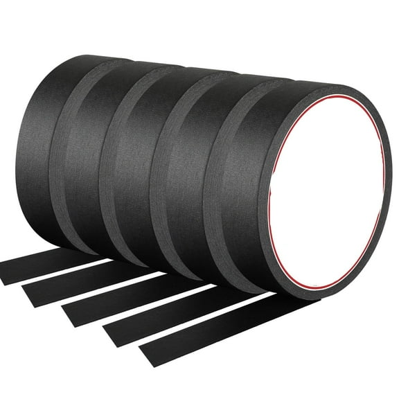 AME Black Painters Tape - 1 Inch x 55yards x 5 Rolls, Professional-Grade Masking Tape for Painting, DIY Crafts, Home & Auto | No Residue, Multi-Surface Adhesion