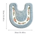 thumbnail image 2 of Luxurious Soft Floral Non-Slip Toilet Contour Rug, Contour Bath Rug, Soft Shaggy U-Shaped Toilet Floor Mat for Bathroom 20-By-20 Inch, Mocha Blue, 2 of 6