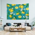 thumbnail image 5 of Lemon Blossoms Tapestry Wall Hanging Tapestries Happy Colorful Hippie Psychedelic Art Polyester Carpet Wall Decorative for Living Room Bedroom 80x60inch Home Decor Gifts, 5 of 7