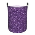 thumbnail image 6 of Lsque Purple Glitter pattern Laundry Hamper Basket, Tall Woven Rope Hamper Basket for Clothes, Lightweight Storage Basket, Collapsible Waterproof-Small, 6 of 8