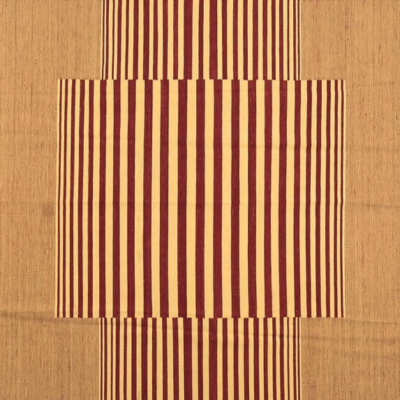 Ahgly Company Indoor Square Abstract Brown Contemporary Area Rugs, 3' Square