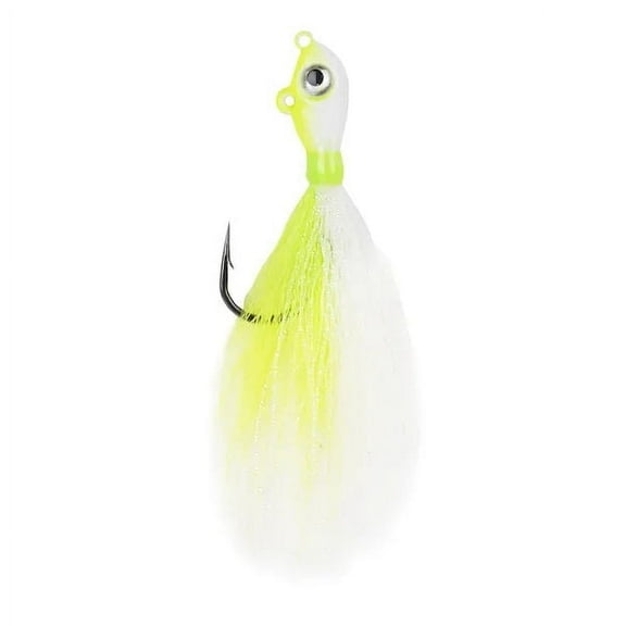 Mustad Big Eye Bucktail Chartreuse,White, 1,8oz Jigs