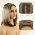 thumbnail image 2 of Phocas Short Bob Wig for Women，Ombre Blonde Straight Hair Wigs No Bangs for Daily Use 12inch, 2 of 9