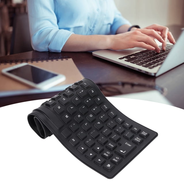 Silicone Keyboard, Soft Comfortable USB Wired Silicone Keyboard Travel Keyboard Soft Keyboard With Fully Sealed Design Lightweight Portable Silent for PC Notebook Laptop
