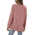 thumbnail image 6 of Lenago Hoodies for Women Casual Color Round Neck Loose Pocket Long Sleeve Sweatshirt Fall Winter Outfits Clothes, 6 of 6