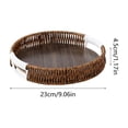thumbnail image 3 of Round Woven Style Storage Tray Decorative Serving Basket Imitation Rattan Organizer for Coffee Table Fruit Home, 3 of 6