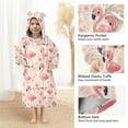thumbnail image 4 of Dailycode Wearable Blanket Hoodie Oversized Sherpa Flannel Blankets with Pocket for 3-14 Year Old Cute Pink Flamingo and Flowers, 4 of 7