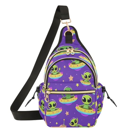 Women Crossbody Bag Fashion Purple Printed Sling Bags Shoulder for Women