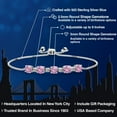 thumbnail image 2 of Gem Stone King 3.01 Ct Round Pink Created Sapphire White Diamond 925 Sterling Silver Tennis Bracelet for Women, 2 of 5