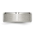 thumbnail image 3 of Titanium 8mm Beveled Edge Ring Man Wedding Classic Flat W/edge  For Dad Mens  For Him, 3 of 11