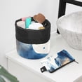 thumbnail image 6 of PhooArto Drawstring Cosmetic Bag, Barrel Shaped Portable Travel Makeup Bags, Watercolor Otters Patterns Large Capacity Waterproof Multifunctional Bucket Toiletry Bag, 6 of 6