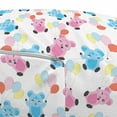 thumbnail image 3 of Cartoon Pouf Cover with Zipper, Colorful Balloons with Happy Teddy Bears Style Funny Illustration, Soft Decorative Fabric Unstuffed Case, 30" W X 17.3" L, Multicolor, by Ambesonne, 3 of 5